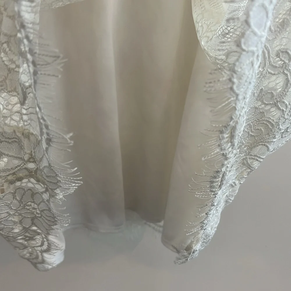 Olivia Blue‎ Vintage Lace Cream Floral Victorian Ruffle xl boho bohemian - Picture 7 of 7